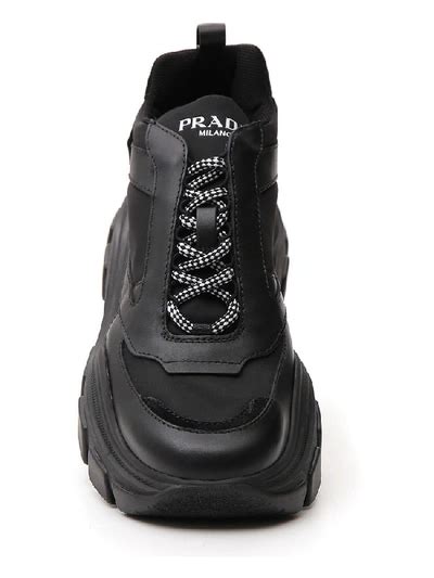 prada pegasus sneakers black men|Prada Men's Pegasus Nylon %26 Leather Chunky Sneakers.